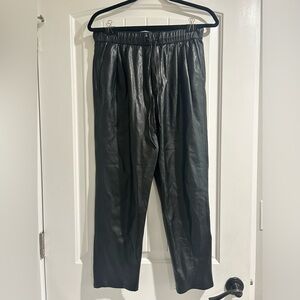 Zara relaxed, pho leather the weekend midrise pants, black size small